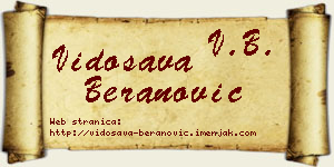 Vidosava Beranović vizit kartica